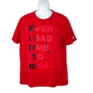 Novara Shirt Men XL Red Short Sleeve Never A Bad Time To Ride Graphic Bike Tee